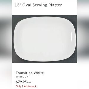 Langenthal Transition White By Block 13" Oval Serving Platter Switzerland